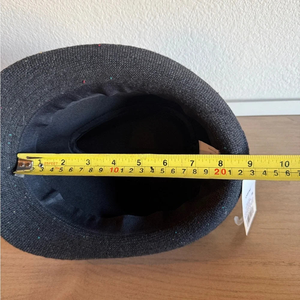 NWT Cat & Jack Boys Tweed Charcoal Gray/Black Fedora Hat, M
